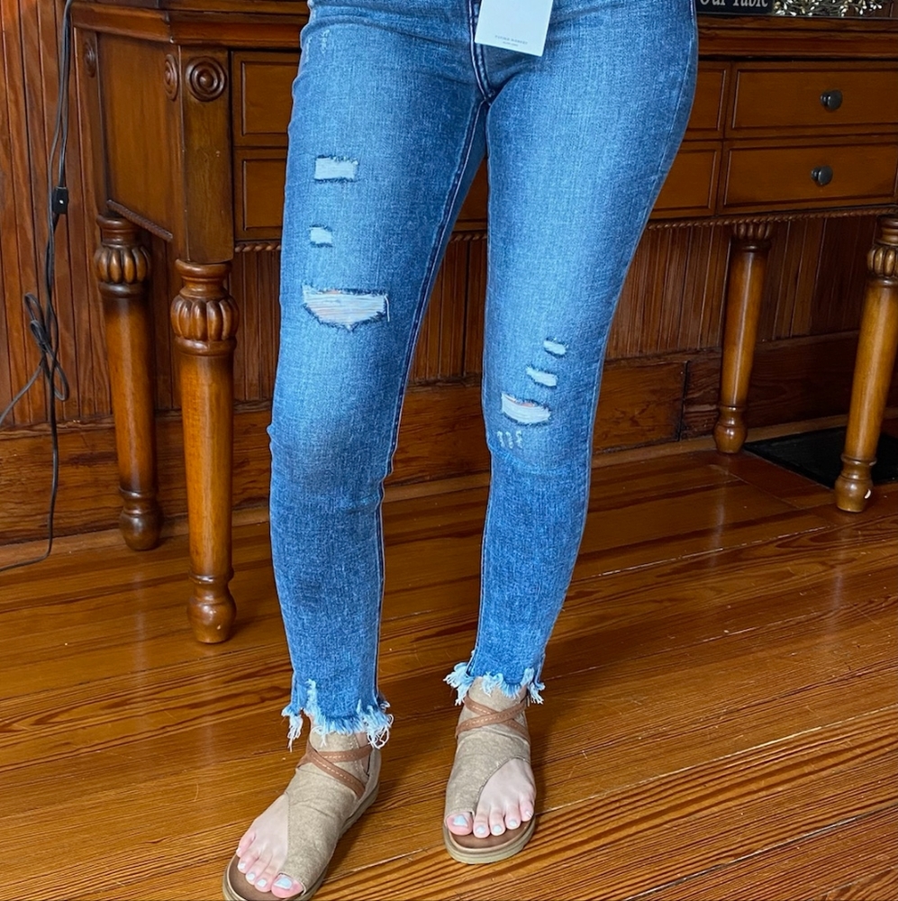 Flying Monkey Fray Hem Crop